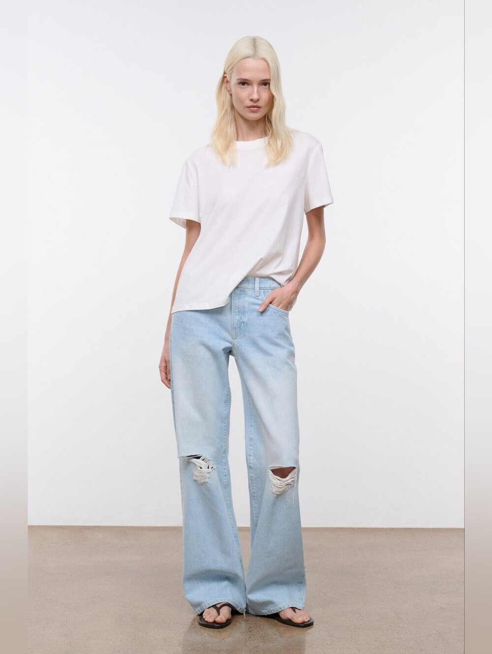 NWT STAUD GUS DISTRESSED RELAXED JEAN SALT WASH Size 31